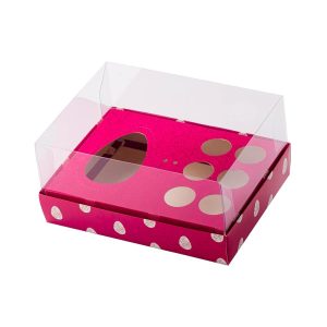 Embalagem para 1 Ovo 150g/250g e 6 Doces, Tampa 10cm, RUBI – Pct. c/ 10un