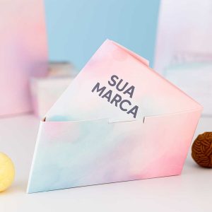 Embalagem para Fatia de Bolo Tradicional 13x10x7 cm Personalizada