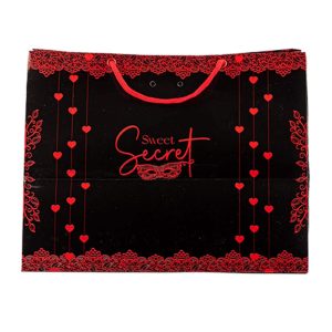 Sacola de papel para presente, “G” 30x24x20cm, Sweet Secret – 5un