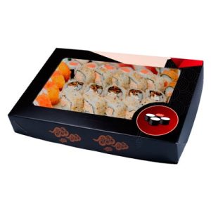 Embalagem Para Combinado G Para 60 Peças, Black – 10un