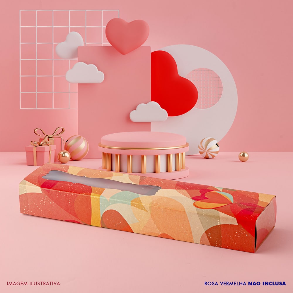 Embalagem para 1 Rosa e 4 Doces, CORAZÓN – 5un - Image 3