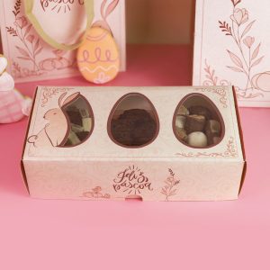 Caixa para 3 Ovos 150gr com visor, ELEGANCE – 10un