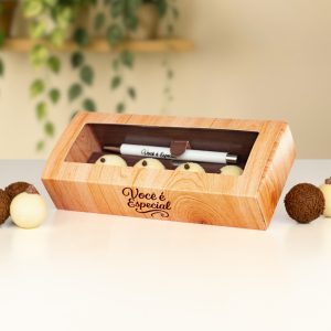 Caixa para 4 doces com caneta, RAIZ – 5un