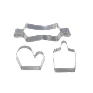 Kit Cortadores Cozinha  c/ 3 Peças – Aço Inox