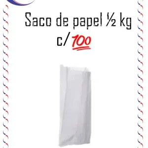 Saco de papel ½ kg mono – c/100 unidades – 10,5x21cm