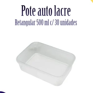 Pote auto lacre retangular 500 ml c/30 unidades