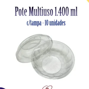 Pote Multiuso c/tampa 1.400 ml c/10 unidades