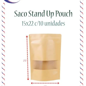 Saco Stand Up Pouch 15×22 c/10 unidades
