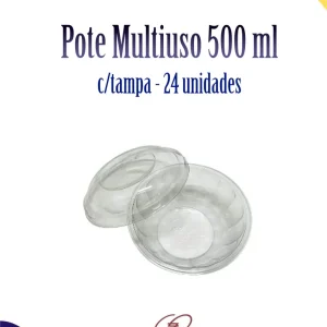 Pote Multiuso c/tampa 500 ml c/24 unidades