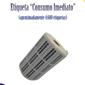 Etiqueta adesiva “Consumo Imediato” aprox. 4.600 etiquetas