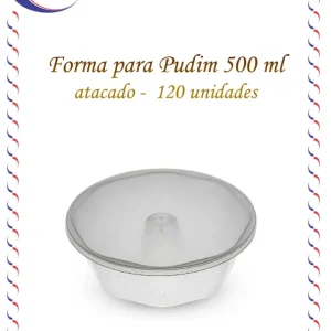 Forma pudim c/tampa 500 ml – 20 pacotes x 6 unidades