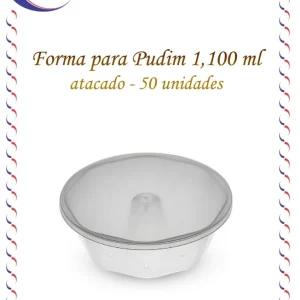 Forma pudim c/ tampa 1,100 ml – 10 pacotes x 5 unidades