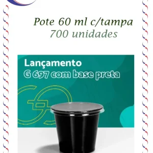 Pote 60 ml c/tampa 700 unidades