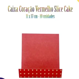 Caixa Coração Vermelho Slice Cake 11×17 c/10 unidades