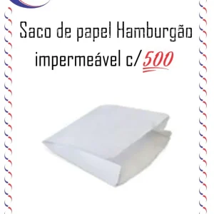 Saco de papel hamburgão impermeável c/ 500 unidades