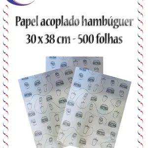 Papel acoplado Hambúrguer 30×38 c/500 folhas