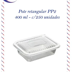Pote retangular PP2 400 ml c/250 unid. –  Starpack
