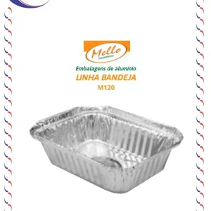 Bandeja alumínio retangular 500ml c/100 unid. – Mello