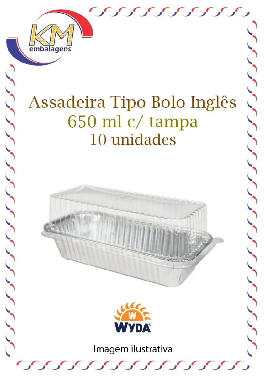 Assadeira Tipo Bolo Inglês 650 ml c/ tampa – 10 unidades