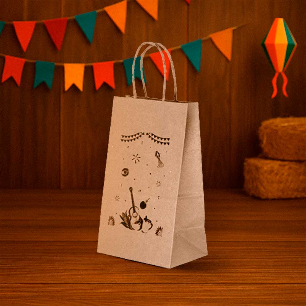Sacola Delivery Kraft ”M” , Arraiá – Pct. c/ 10 un - Image 2