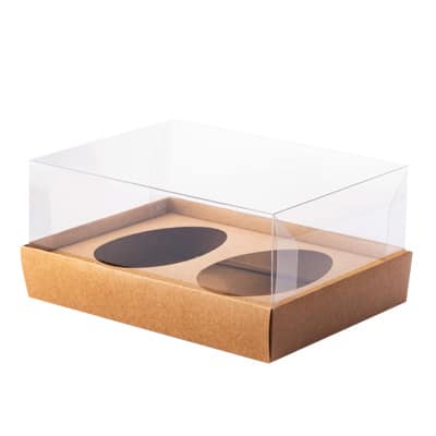 Embalagem para 2 Ovos de Colher 250gr, Tampa 10cm, Kraft – 10un - Image 4