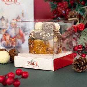 Caixa para Mini Panetone/Chocotone Premium 10x10cm, Vila Noel – 10un