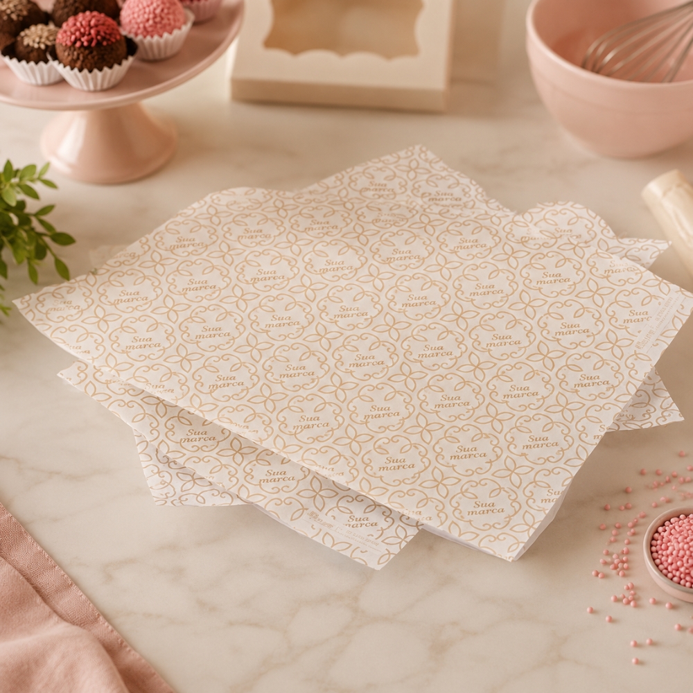 Papel com Barreira para Embrulhar Doces e Bolos Gelados Personalizado - Image 3