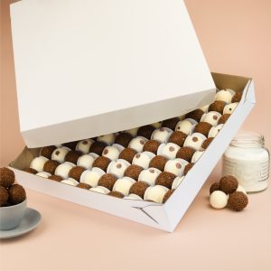 Caixa para 100 Doces, 36x36x6, Branca – Basics