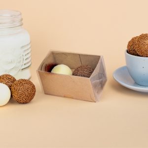 Embalagem para 2 doces, Com berço, Kraft – Basics