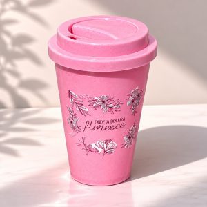 Copo Plástico Fibra de Bambu 450ml, Rosa, Doçura – Unitário