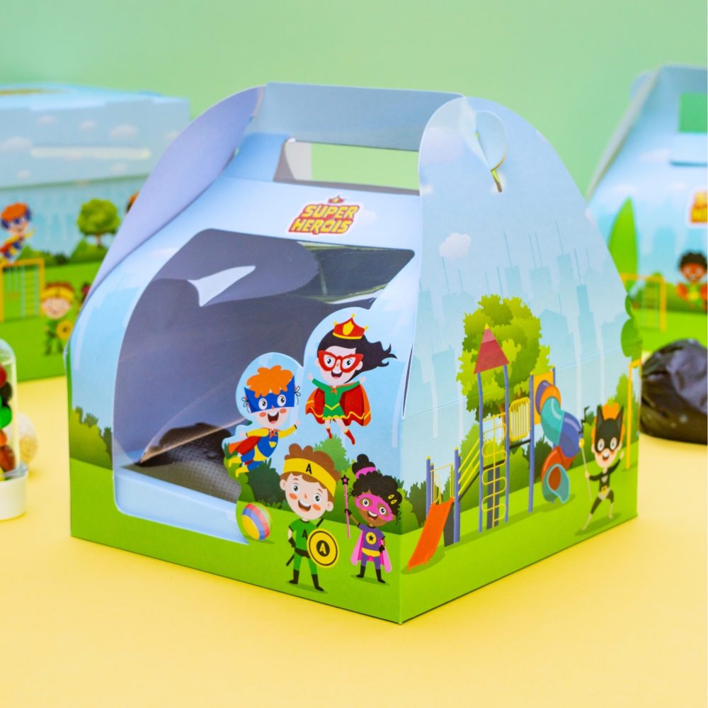 Maleta Infantil com alça e visor sem tubetes, Heróis – 10un