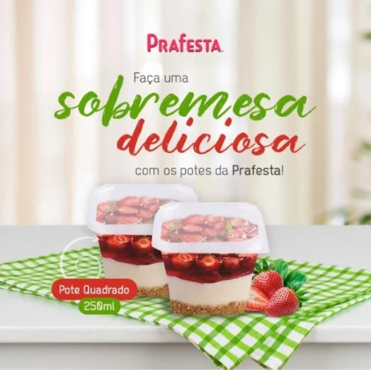 Pote quadrado sem lacre 250 ml c/tampa – 20 unid - Image 3