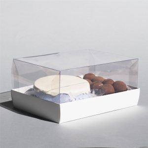 Embalagem para 1 Mini Bolo e 8 Doces, Basics, Branca – 10 un