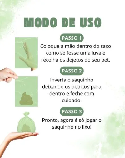 Pack Lixo PET Sacos Cata Caca Biodegradável 02 rolos c/50 unidades cada - Image 4